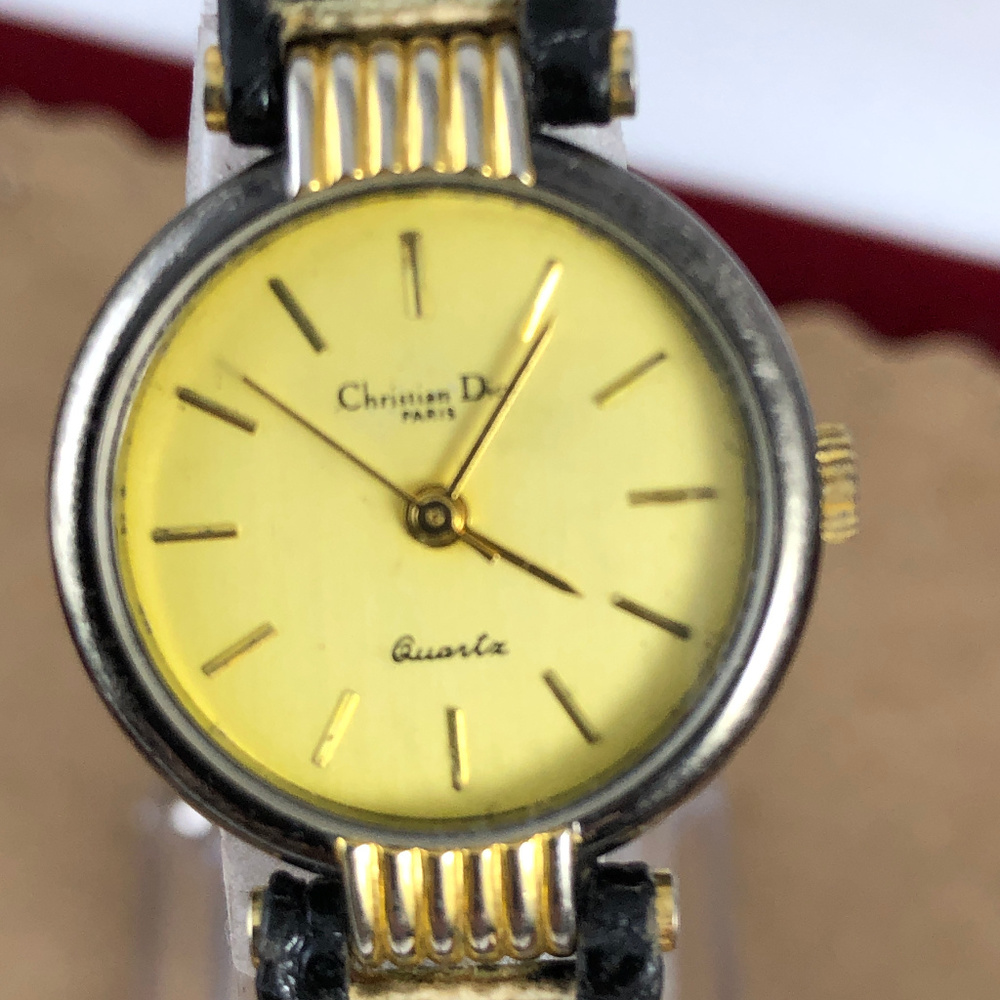 Vintage Christian Dior Paris Watch 2 Tone, Leather - Picture 5 of 7
